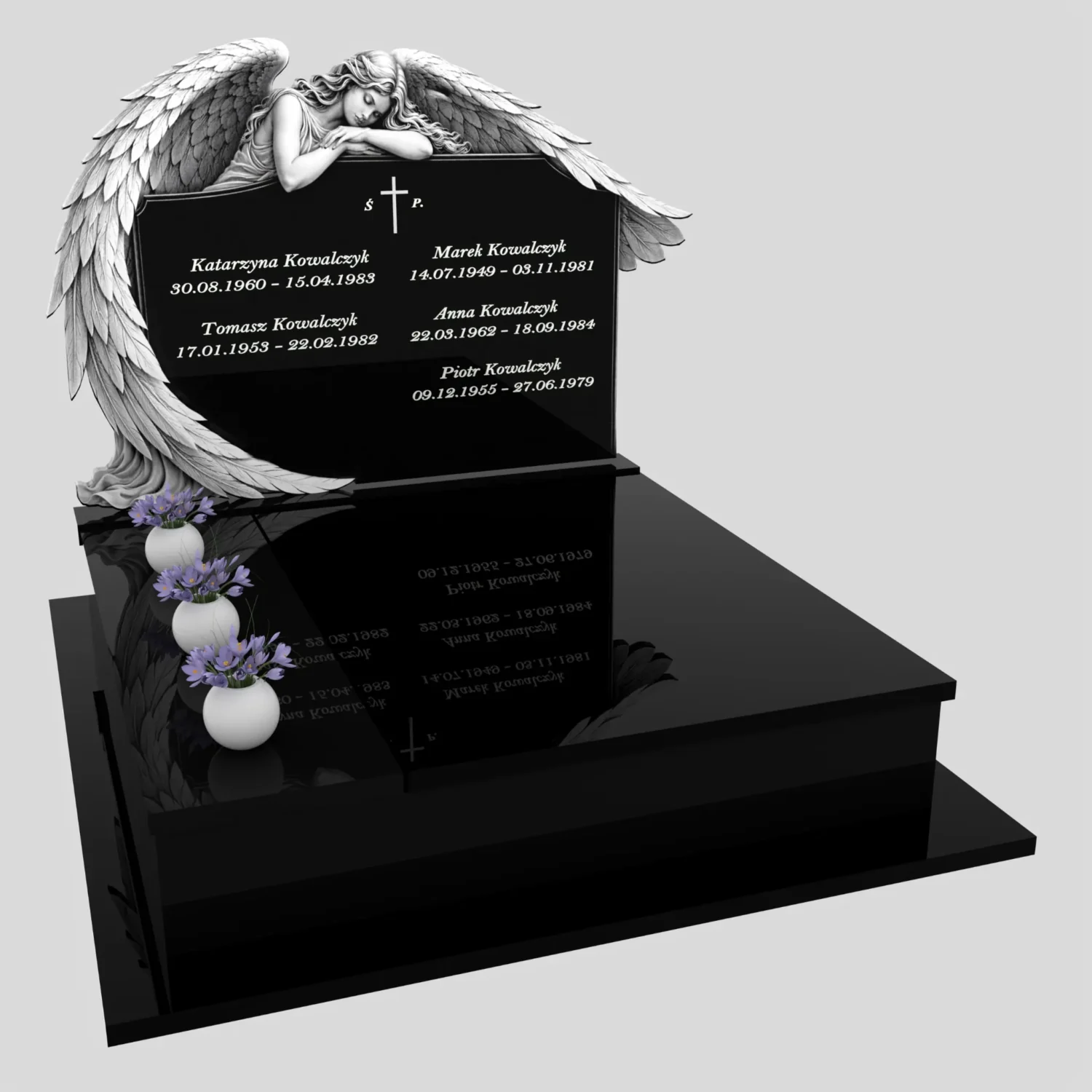 Nagrobek podwójny z grawerem anioła KD 71 zdjęcie 84