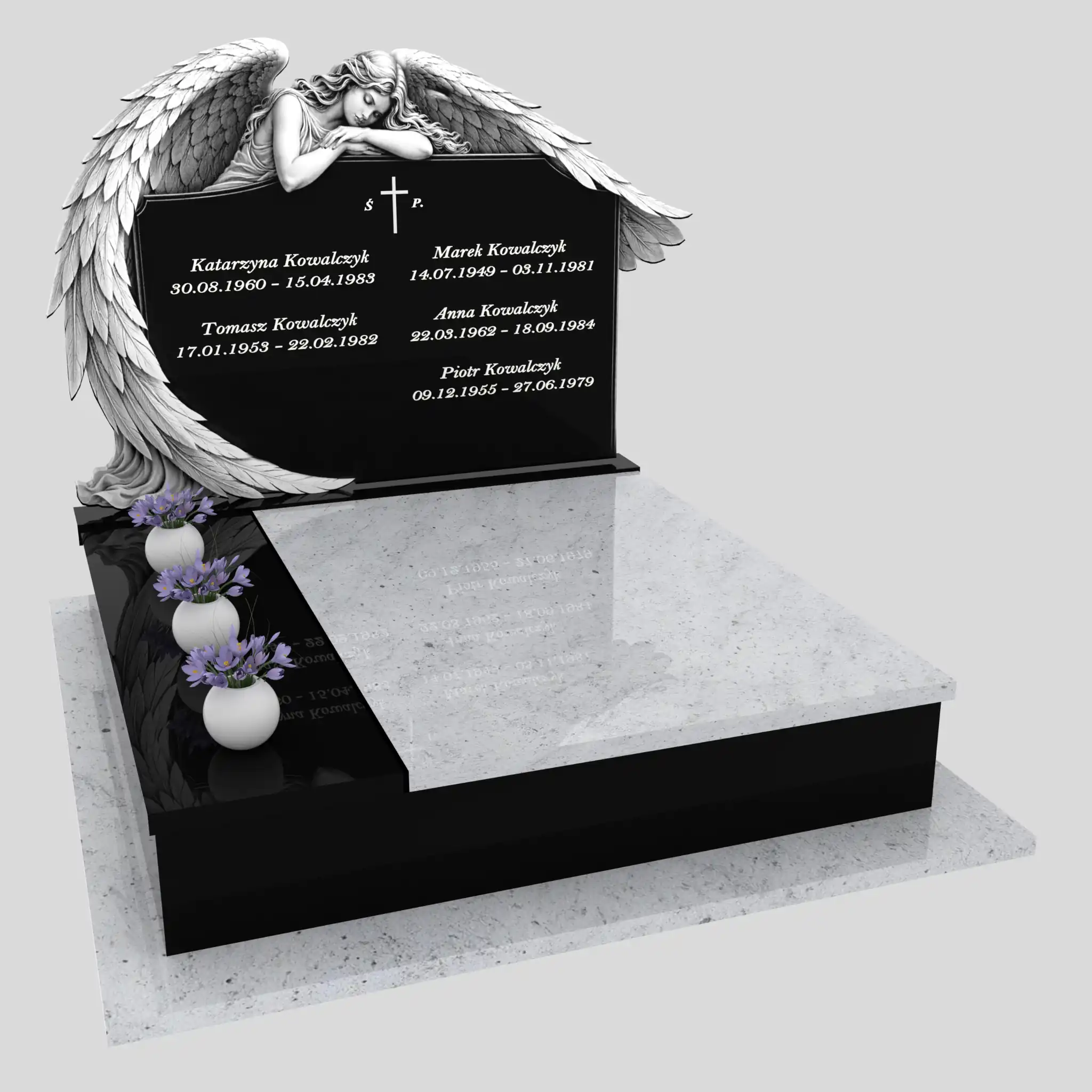 Nagrobek podwójny z grawerem anioła KD 71 zdjęcie 83