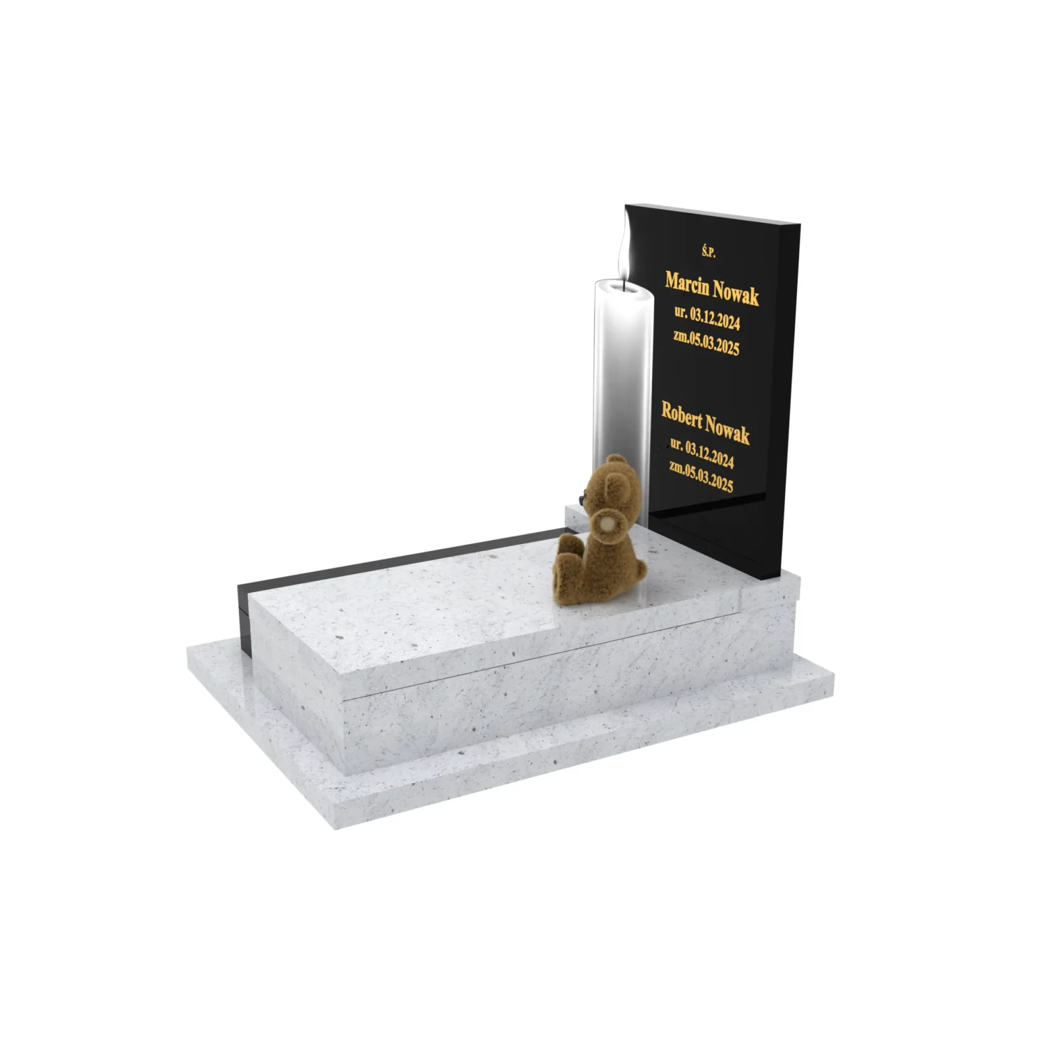 Nagrobek dla dziecka z grawerem świecy D 89+360 – photo №12