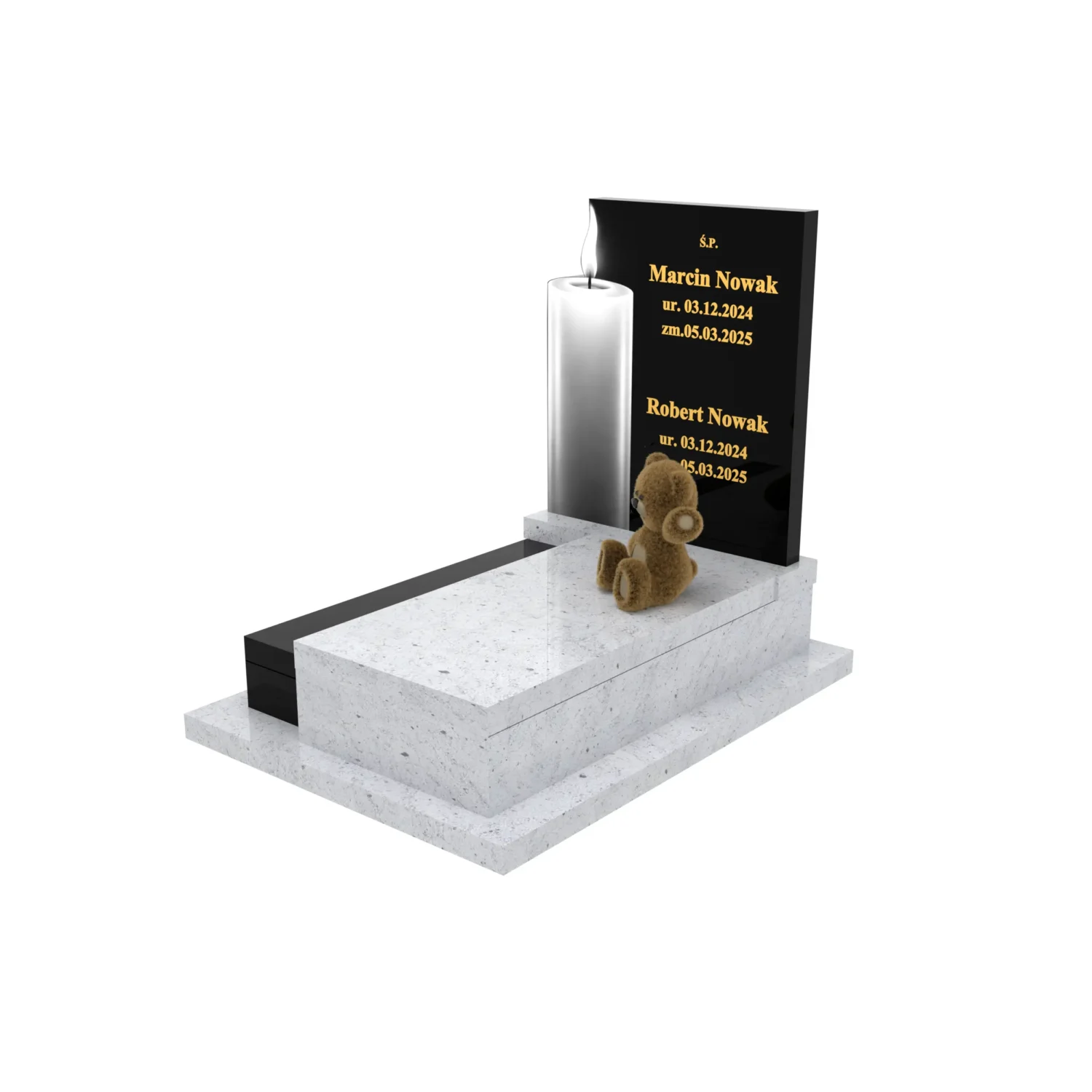 Nagrobek dla dziecka z grawerem świecy D 89+360 – photo №11