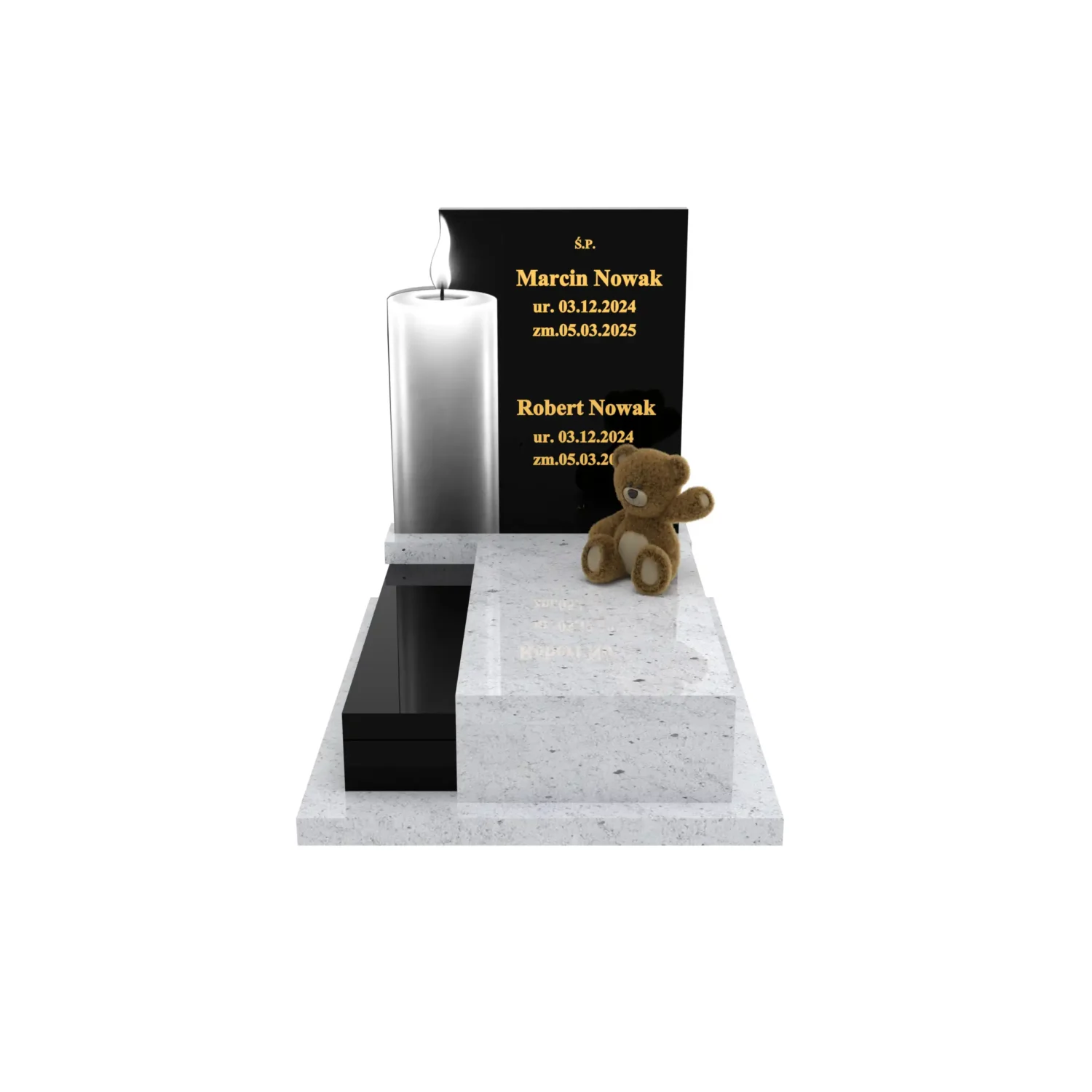Nagrobek dla dziecka z grawerem świecy D 89+360 – photo №10
