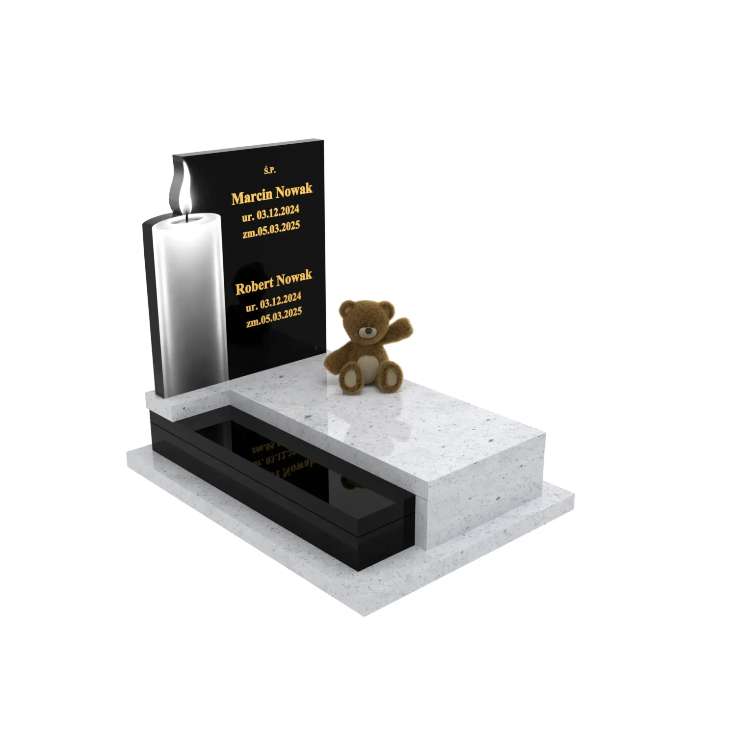 Nagrobek dla dziecka z grawerem świecy D 89+360 – photo №9