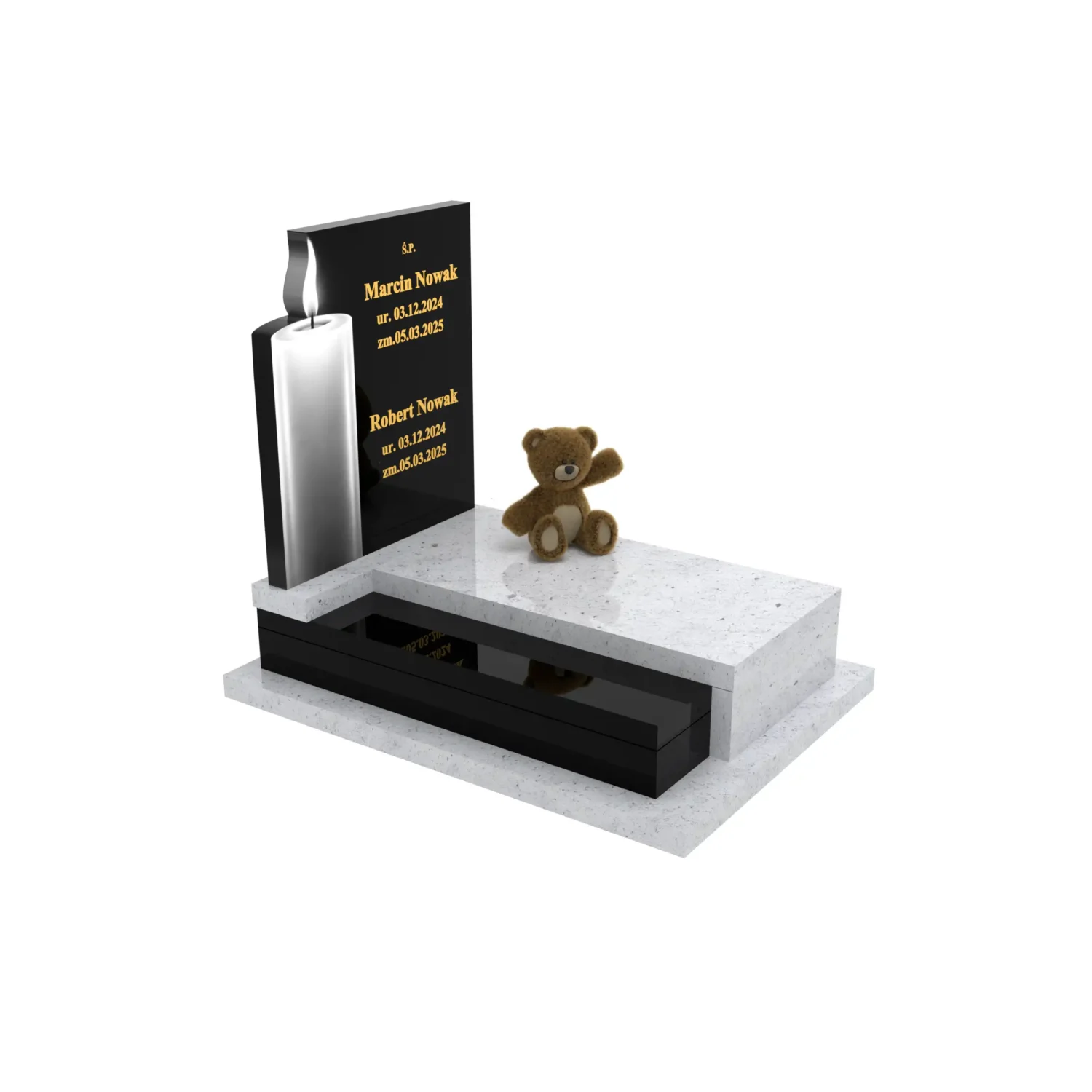 Nagrobek dla dziecka z grawerem świecy D 89+360 – photo №8