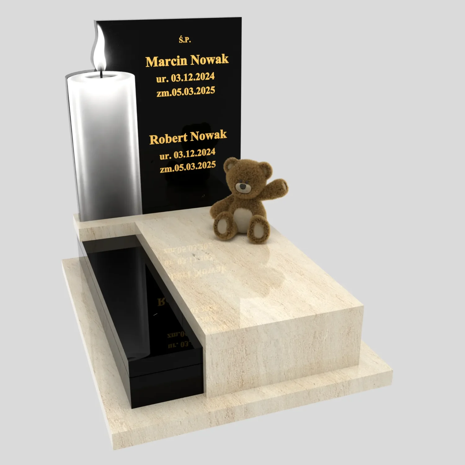 Nagrobek dla dziecka z grawerem świecy D 89 zdjęcie 94
