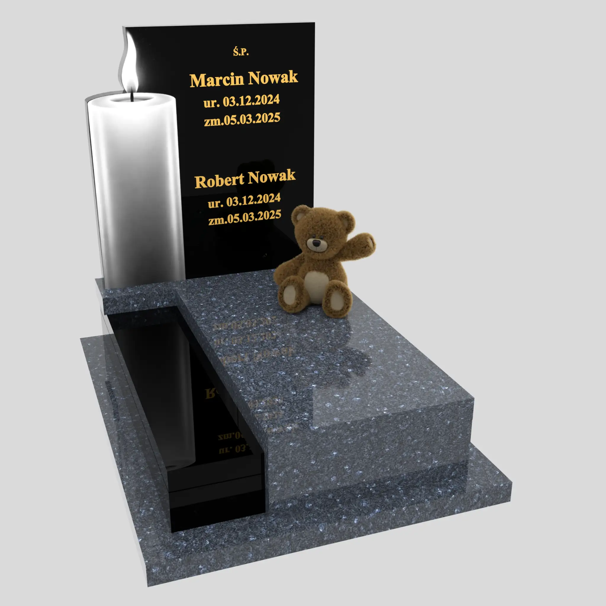 Nagrobek dla dziecka z grawerem świecy D 89 zdjęcie 92