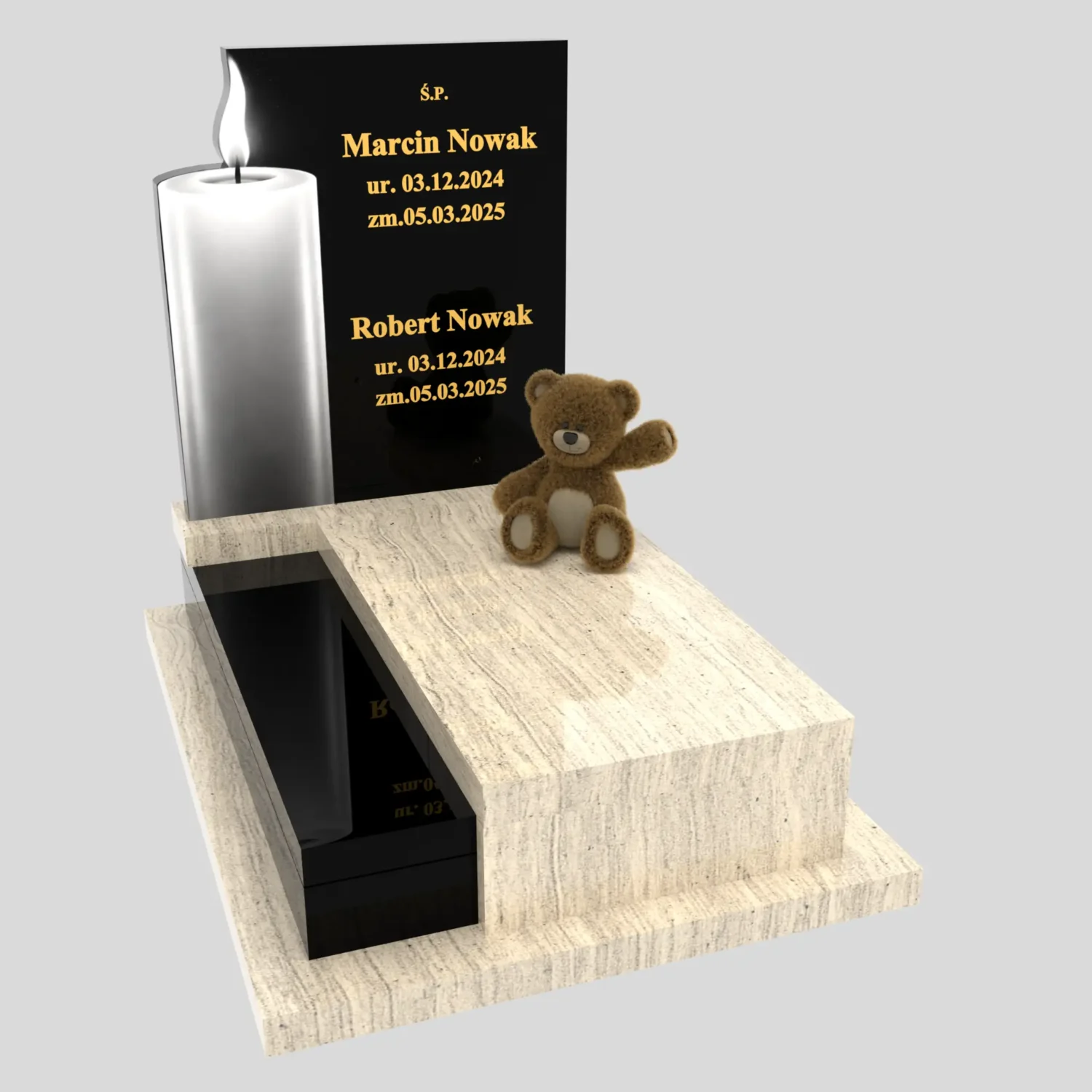 Nagrobek dla dziecka z grawerem świecy D 89 zdjęcie 89