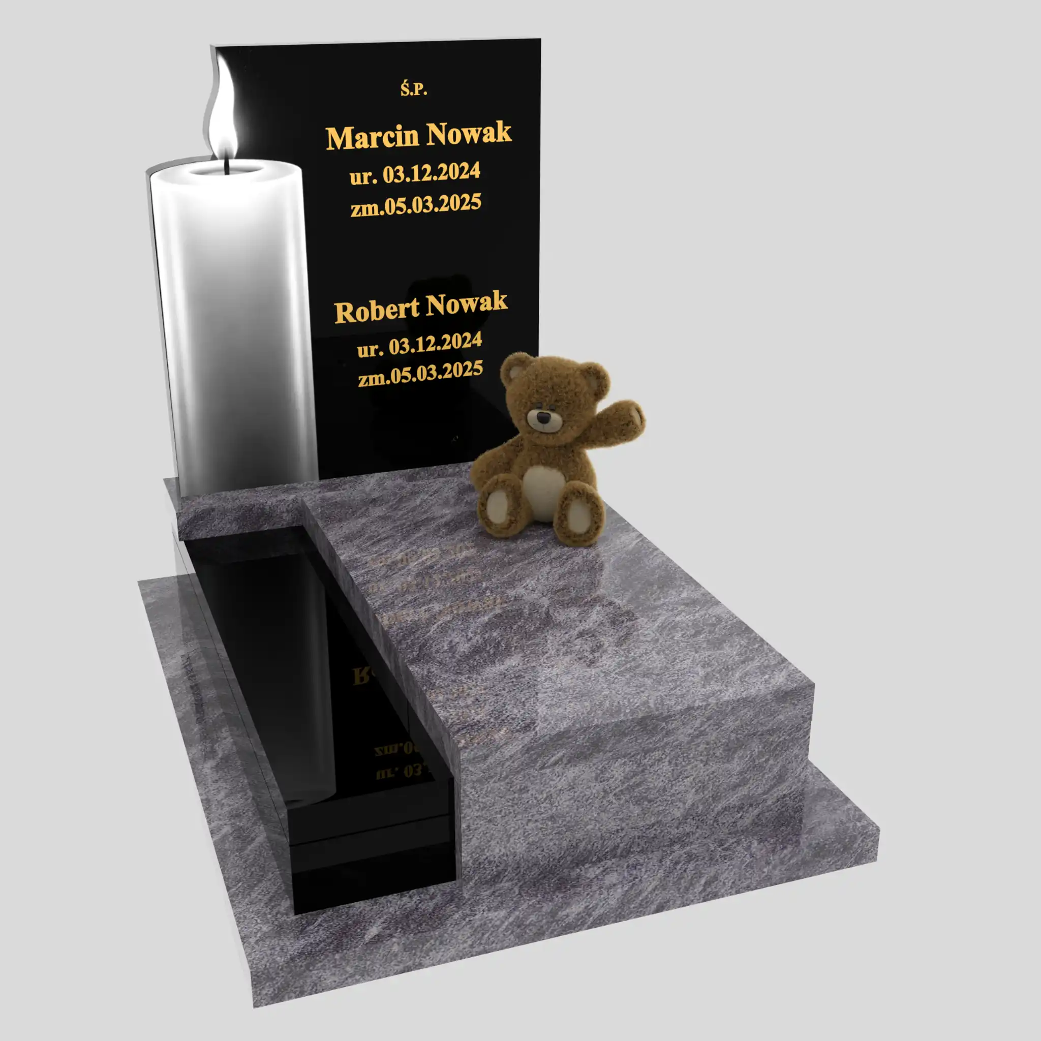 Nagrobek dla dziecka z grawerem świecy D 89 zdjęcie 87