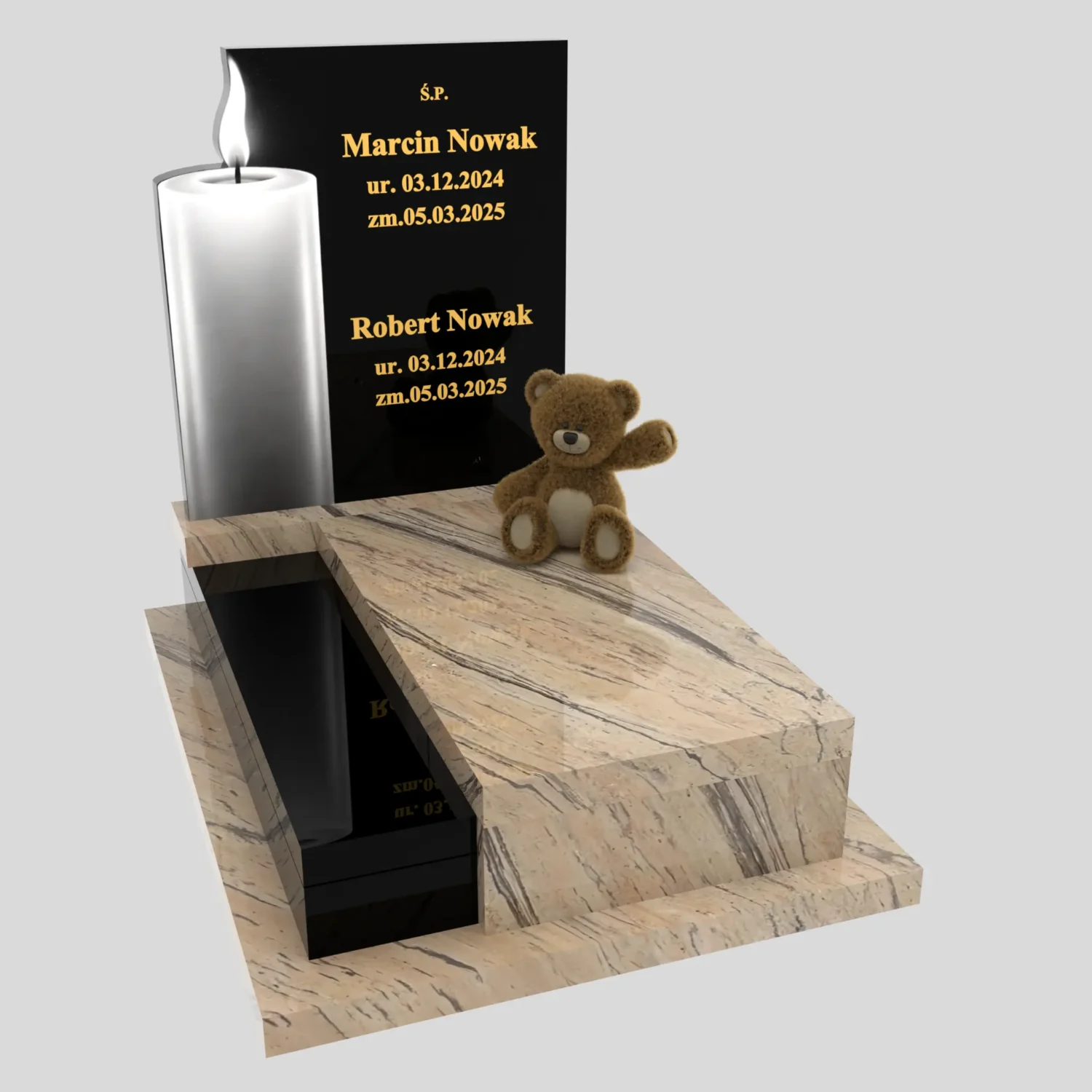Nagrobek dla dziecka z grawerem świecy D 89 zdjęcie 86