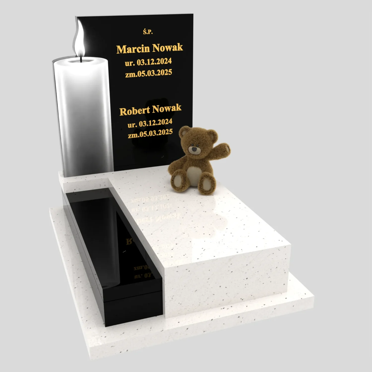 Nagrobek dla dziecka z grawerem świecy D 89 zdjęcie 83
