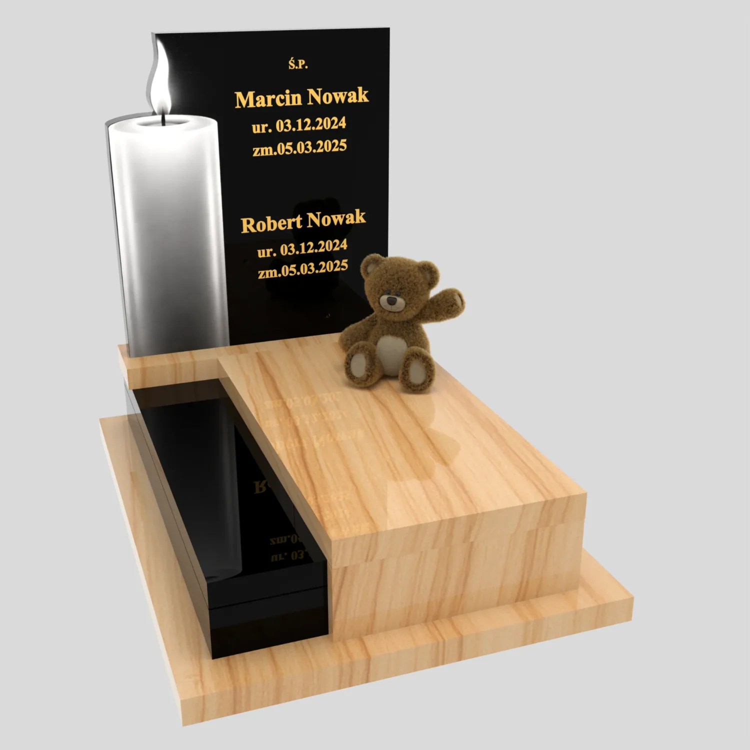 Nagrobek dla dziecka z grawerem świecy D 89 zdjęcie 81