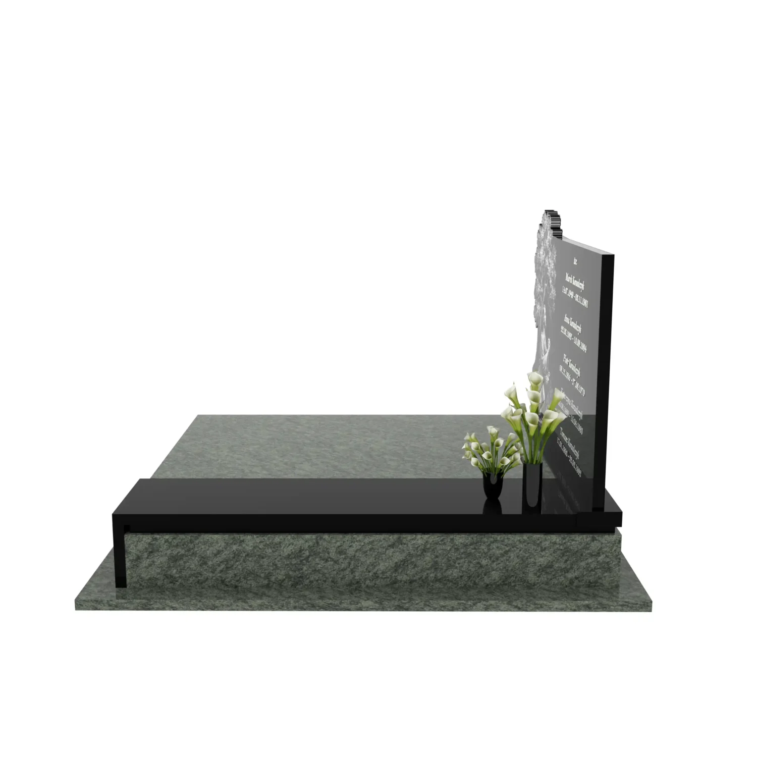 Nagrobek podwójny z grawerem Jezusa i drzewa KD 74+360 – photo №3