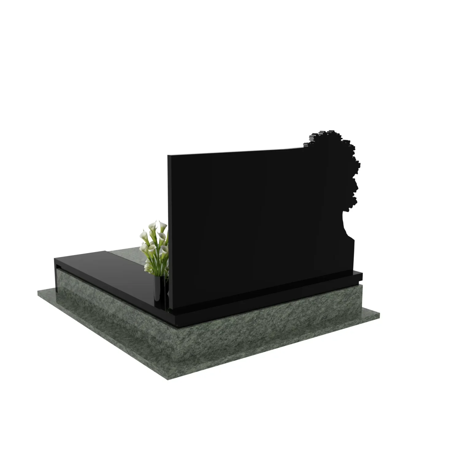 Nagrobek podwójny z grawerem Jezusa i drzewa KD 74+360 – photo №5