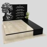 Nagrobek podwójny z grawerem Jezusa i drzewa KD 74 zdjęcie 34