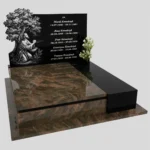 Nagrobek podwójny z grawerem Jezusa i drzewa KD 74 zdjęcie 35