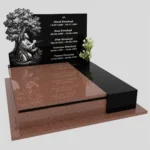 Nagrobek podwójny z grawerem Jezusa i drzewa KD 74 zdjęcie 36