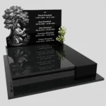 Nagrobek podwójny z grawerem Jezusa i drzewa KD 74 zdjęcie 40