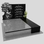 Nagrobek podwójny z grawerem Jezusa i drzewa KD 74 zdjęcie 42