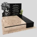 Nagrobek podwójny z grawerem Jezusa i drzewa KD 74 zdjęcie 45