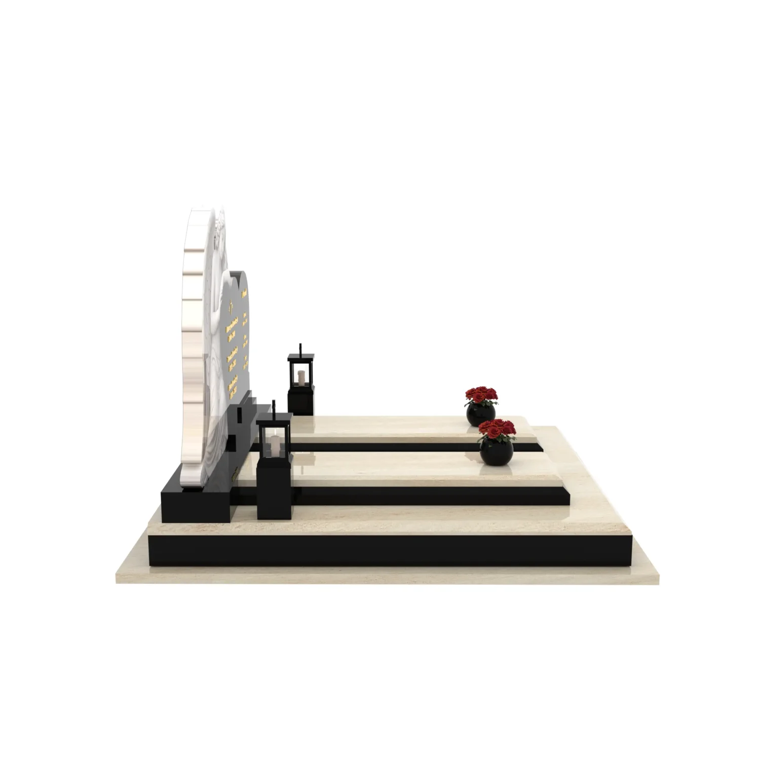 Nagrobek podwójny z rzeźbą anioła i sercem CK 120+360 – photo №9