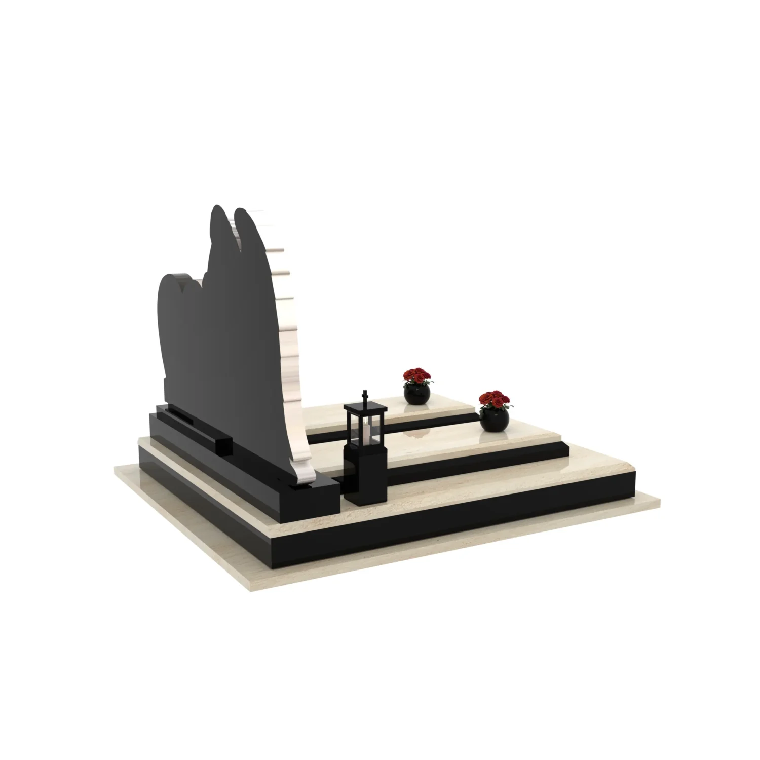 Nagrobek podwójny z rzeźbą anioła i sercem CK 120+360 – photo №8