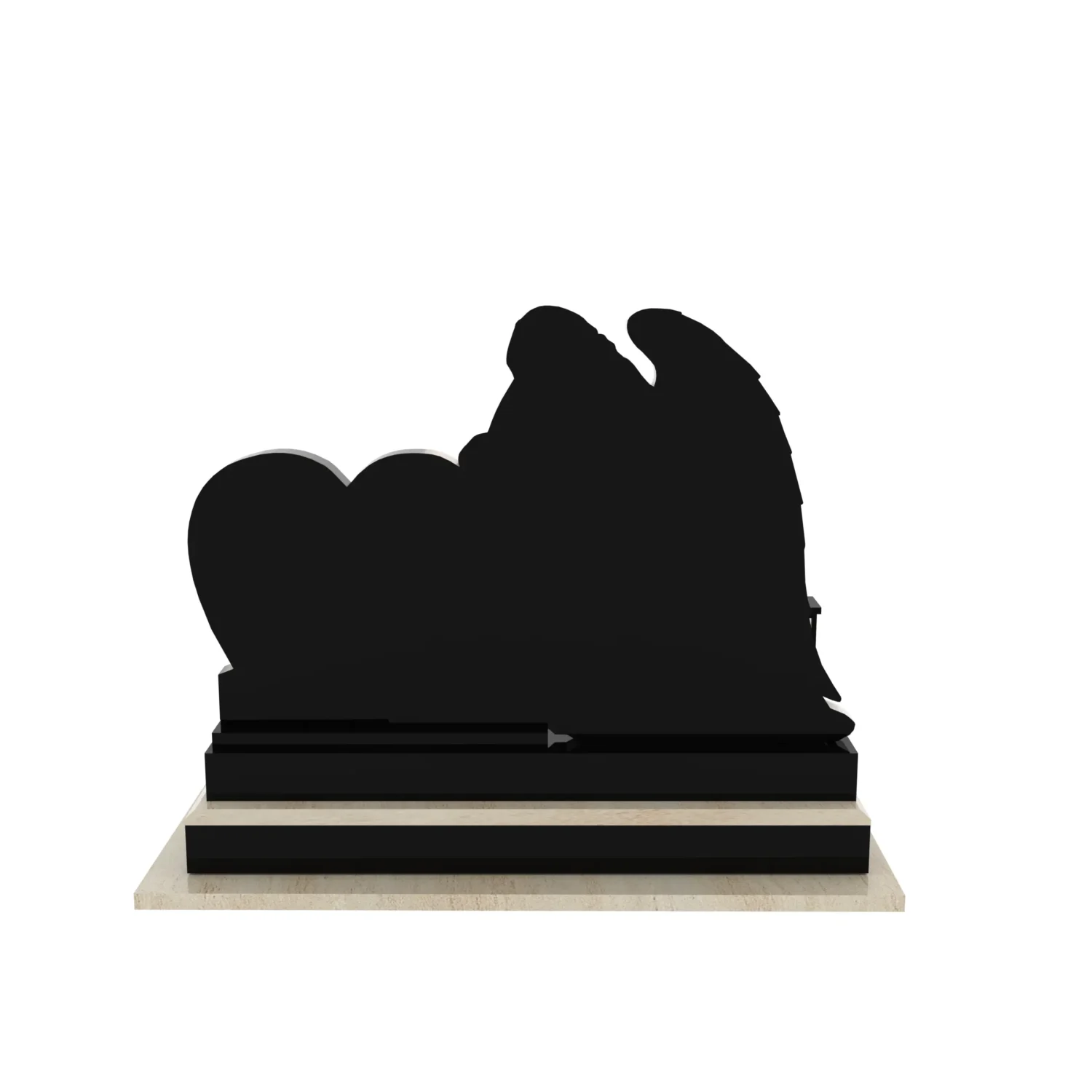 Nagrobek podwójny z rzeźbą anioła i sercem CK 120+360 – photo №6