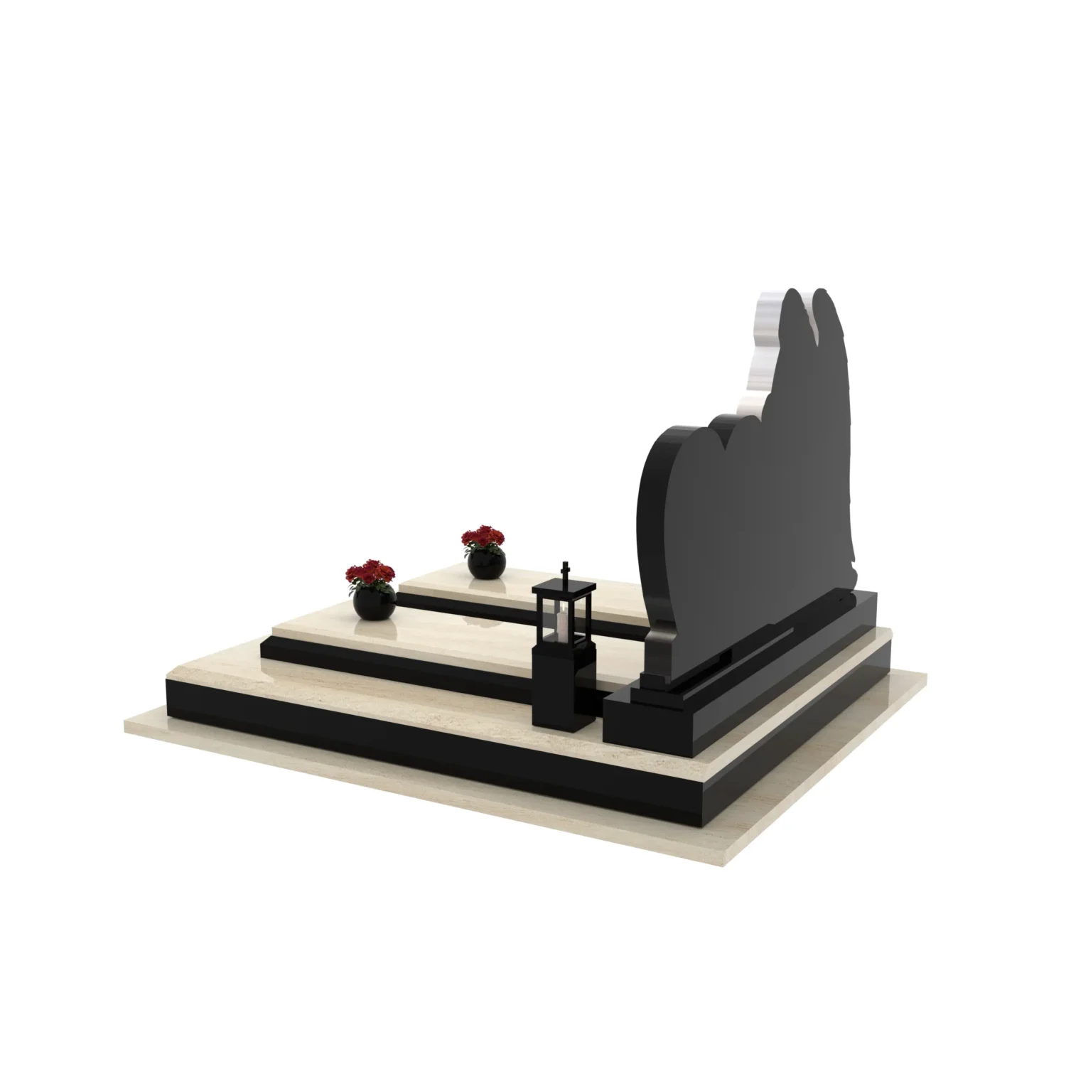 Nagrobek podwójny z rzeźbą anioła i sercem CK 120+360 – photo №4