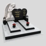 Nagrobek podwójny z rzeźbą anioła i sercem CK 120 zdjęcie 37