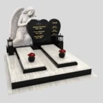 Nagrobek podwójny z rzeźbą anioła i sercem CK 120 zdjęcie 38