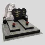 Nagrobek podwójny z rzeźbą anioła i sercem CK 120 zdjęcie 39