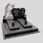 Nagrobek podwójny z rzeźbą anioła i sercem CK 120 zdjęcie 43