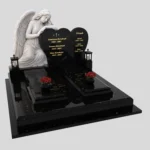 Nagrobek podwójny z rzeźbą anioła i sercem CK 120 zdjęcie 45