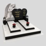 Nagrobek podwójny z rzeźbą anioła i sercem CK 120 zdjęcie 46