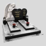 Nagrobek podwójny z rzeźbą anioła i sercem CK 120 zdjęcie 48