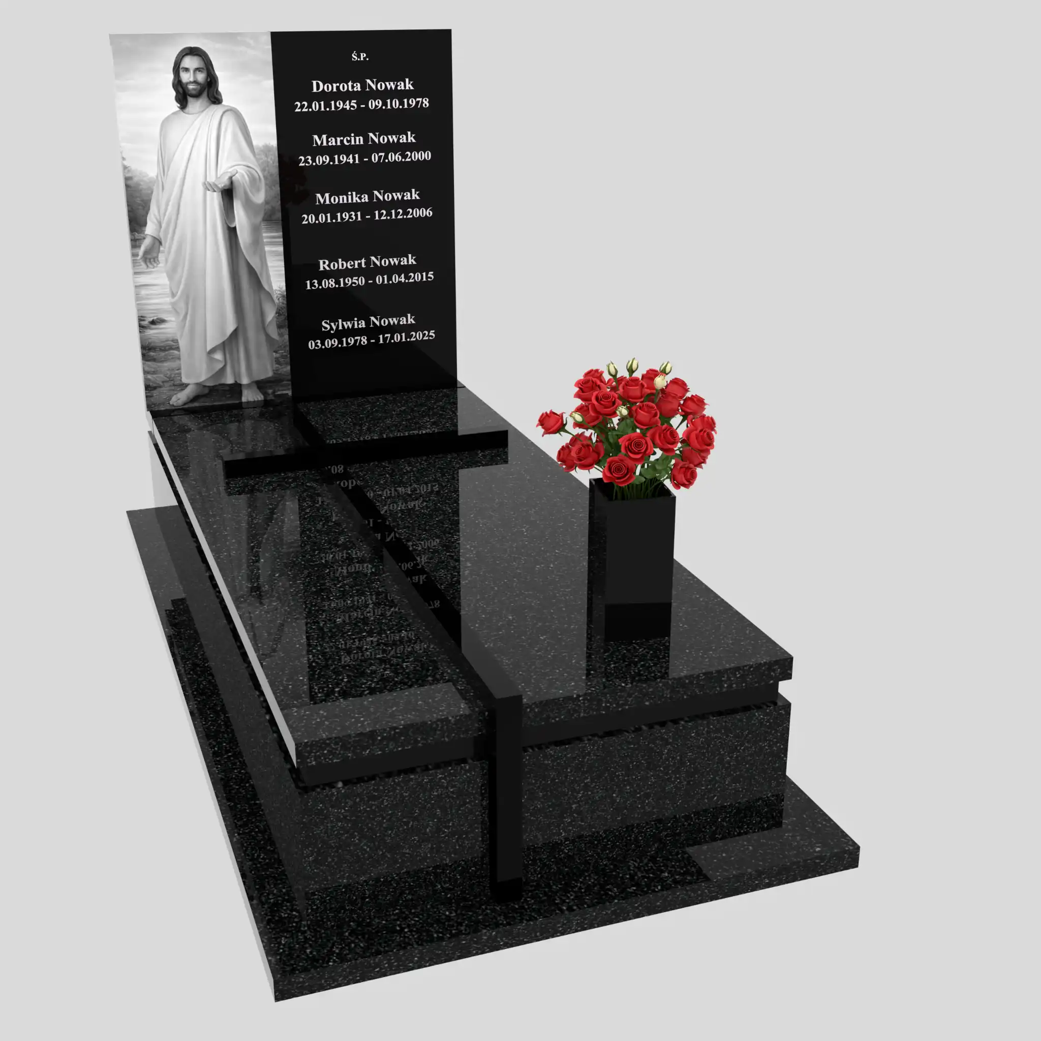Nagrobek pojedynczy z grawerem Jezusa K 133 zdjęcie 90