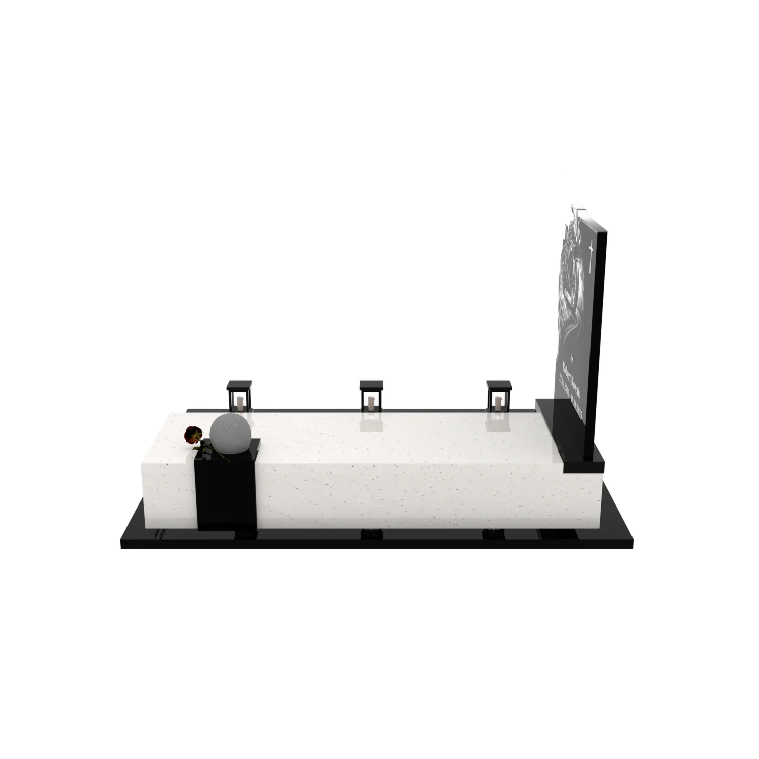 Nagrobek pojedynczy z grawerem motora i rzeźbą kasku K 131+360 – photo №3