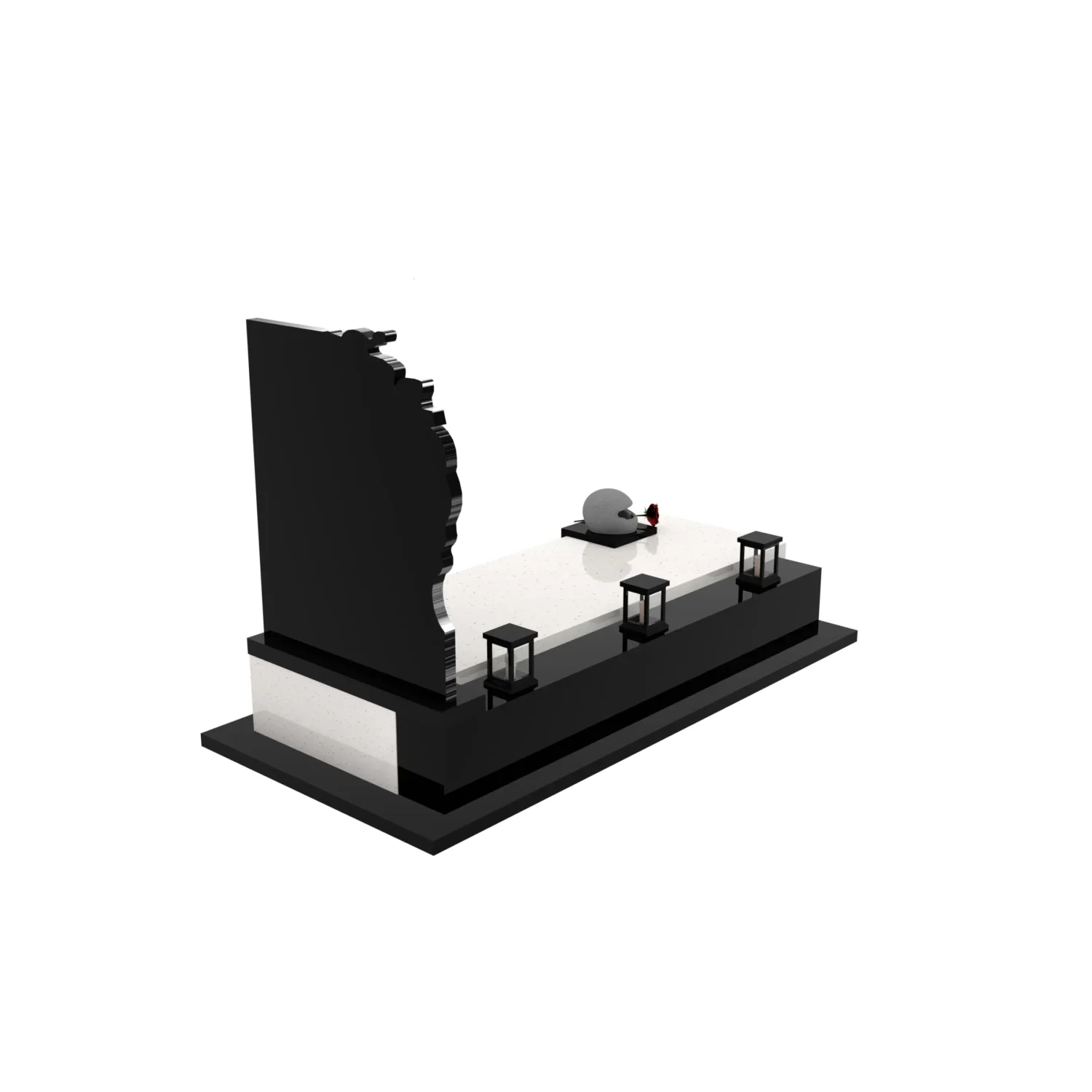 Nagrobek pojedynczy z grawerem motora i rzeźbą kasku K 131+360 – photo №7