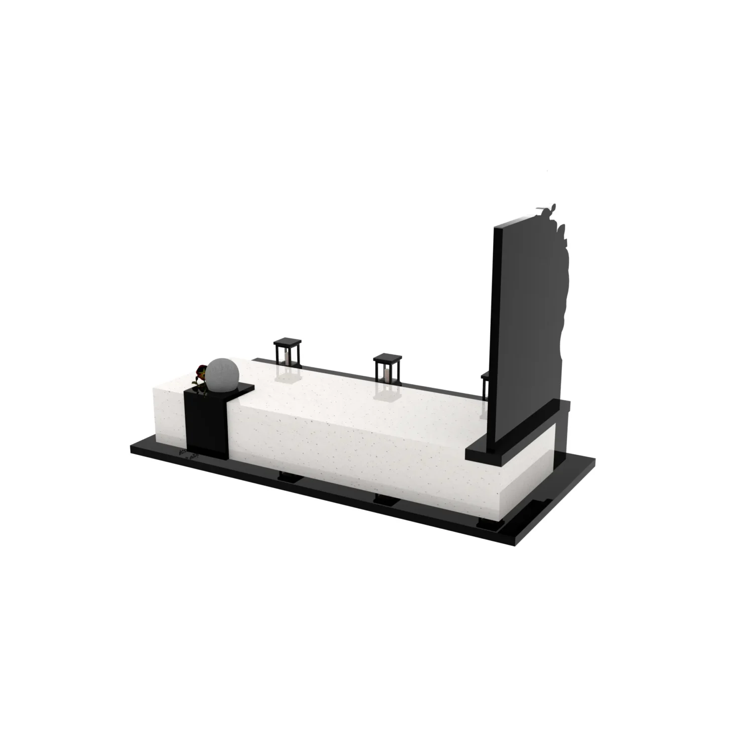 Nagrobek pojedynczy z grawerem motora i rzeźbą kasku K 131+360 – photo №4