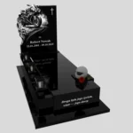 Nagrobek pojedynczy z grawerem motora i rzeźbą kasku K 131 zdjęcie 35