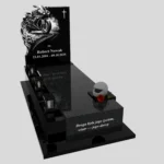 Nagrobek pojedynczy z grawerem motora i rzeźbą kasku K 131 zdjęcie 39