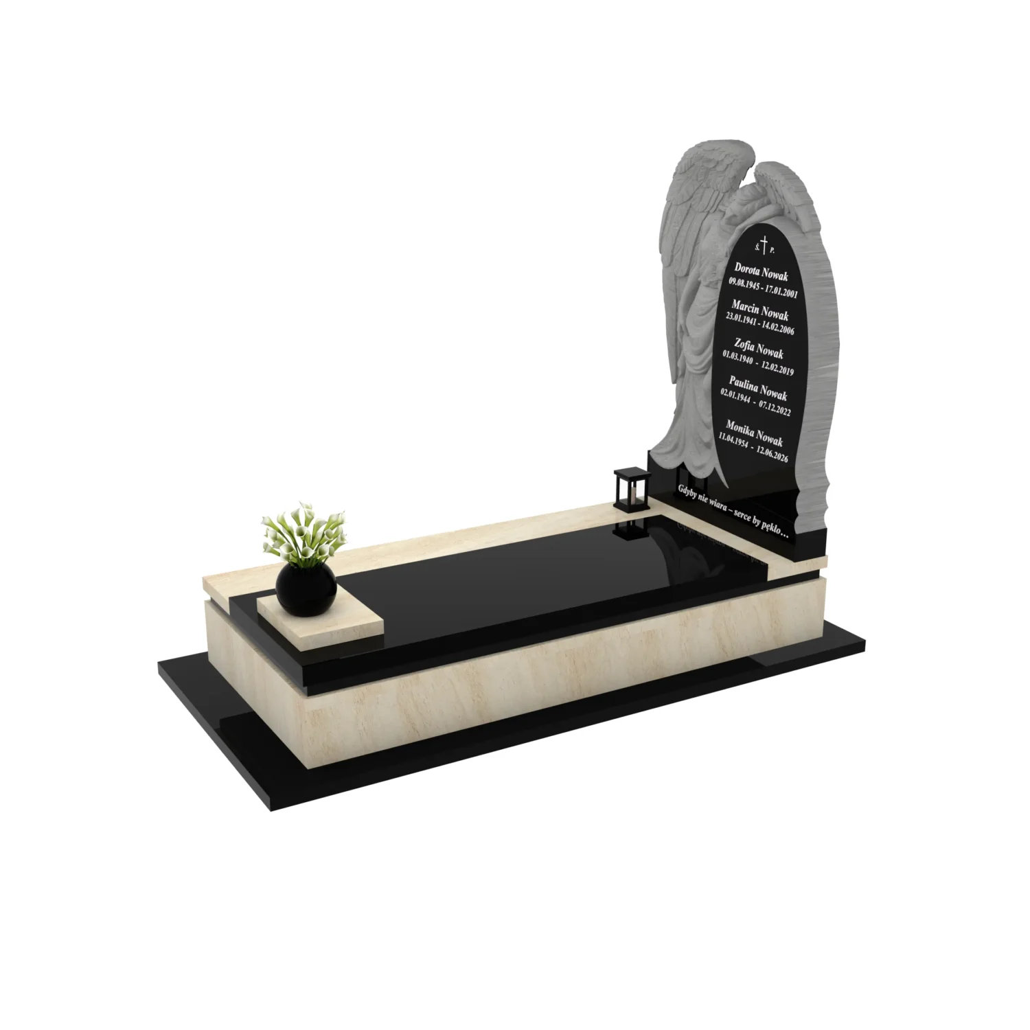 Nagrobek pojedynczy z rzeźbą anioła CK 185+360 – photo №12