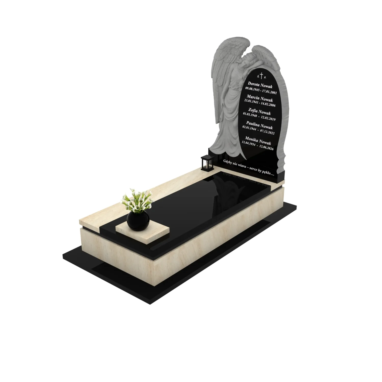 Nagrobek pojedynczy z rzeźbą anioła CK 185+360 – photo №11