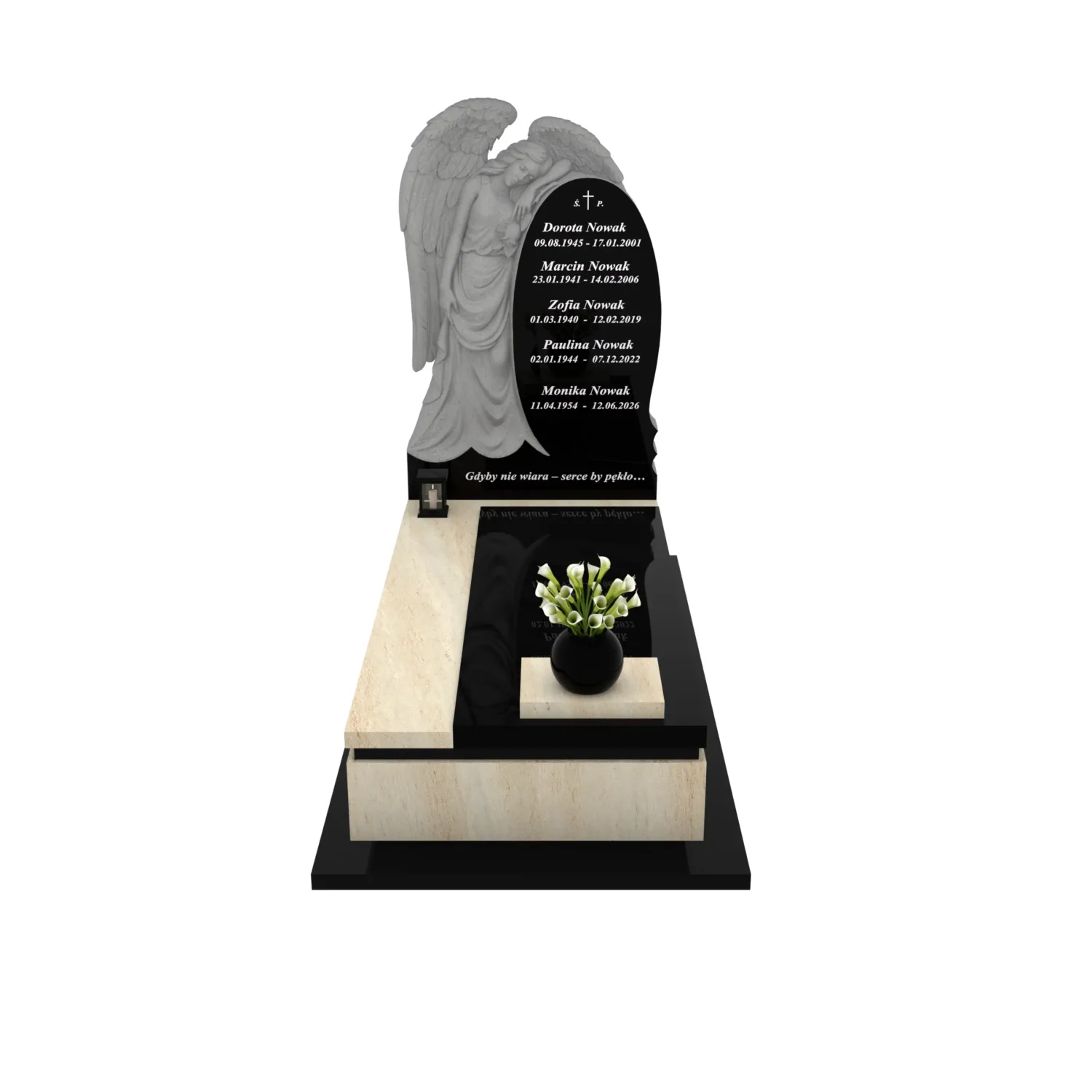 Nagrobek pojedynczy z rzeźbą anioła CK 185+360 – photo №10