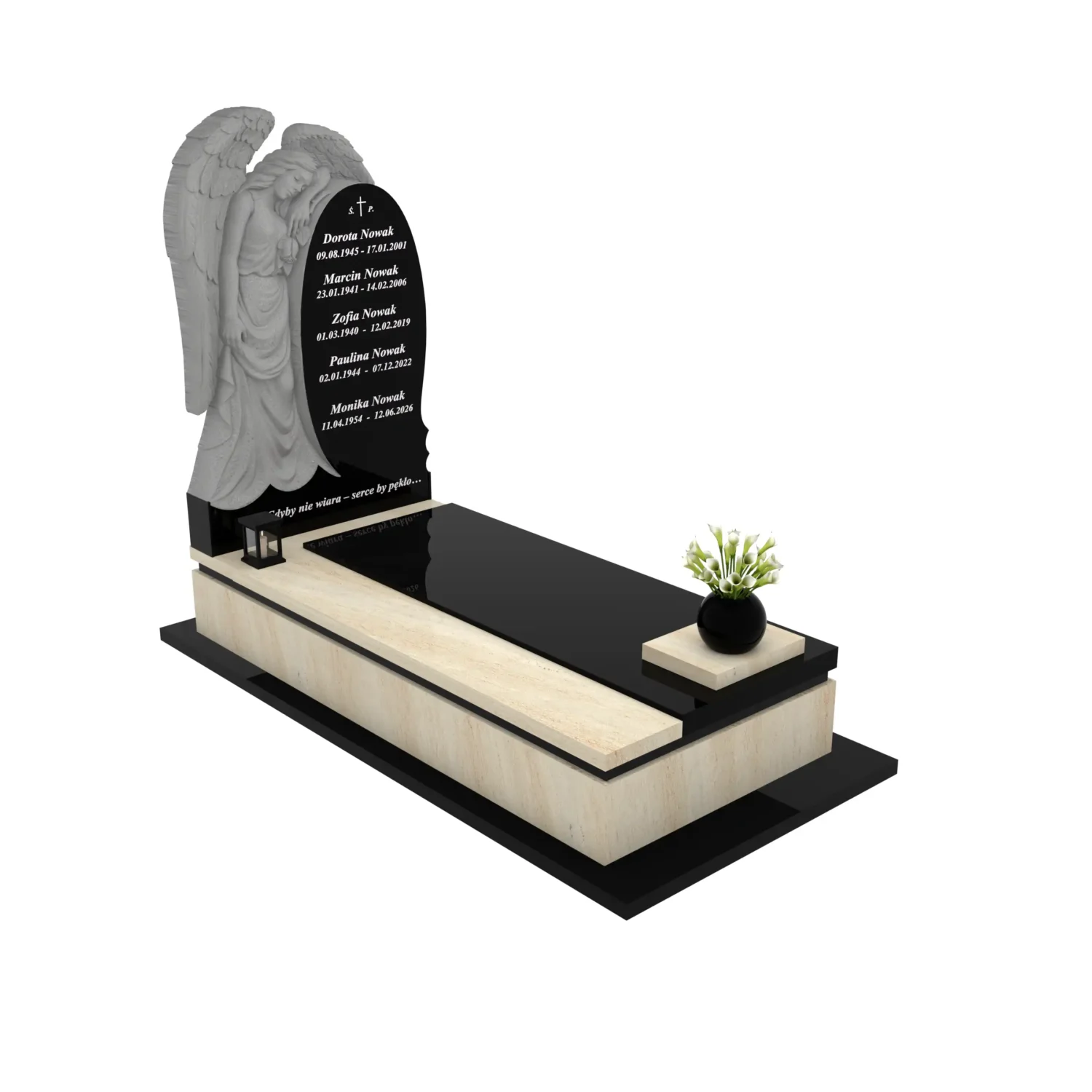 Nagrobek pojedynczy z rzeźbą anioła CK 185+360 – photo №9