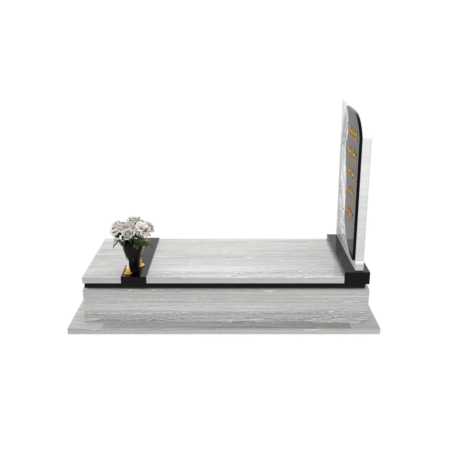 Nagrobek pojedynczy z rzeźbą Matki Boskiej z marmuru CK 186+360 – photo №3