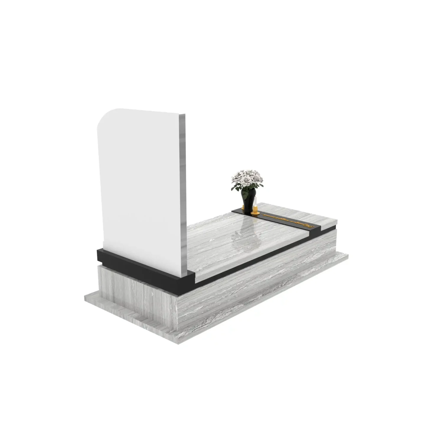 Nagrobek pojedynczy z rzeźbą Matki Boskiej z marmuru CK 186+360 – photo №7