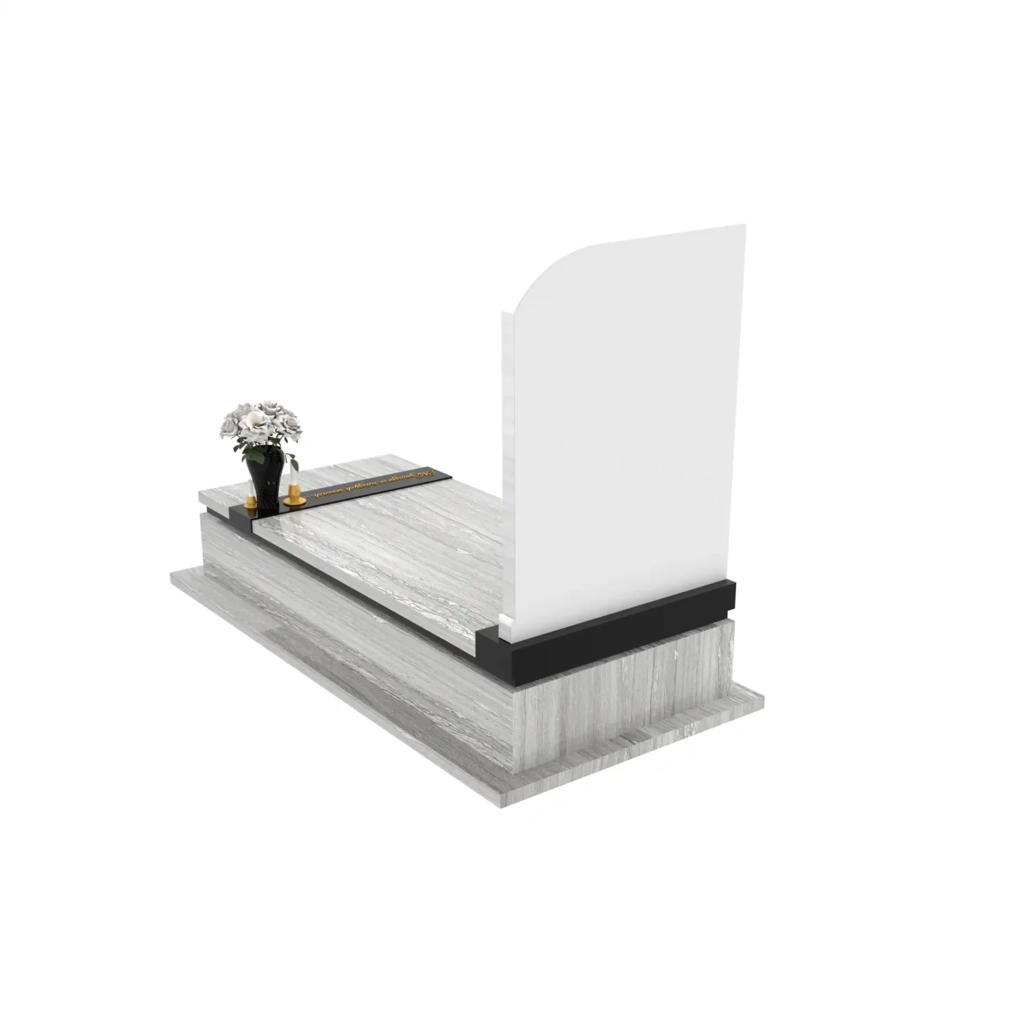 Nagrobek pojedynczy z rzeźbą Matki Boskiej z marmuru CK 186+360 – photo №5