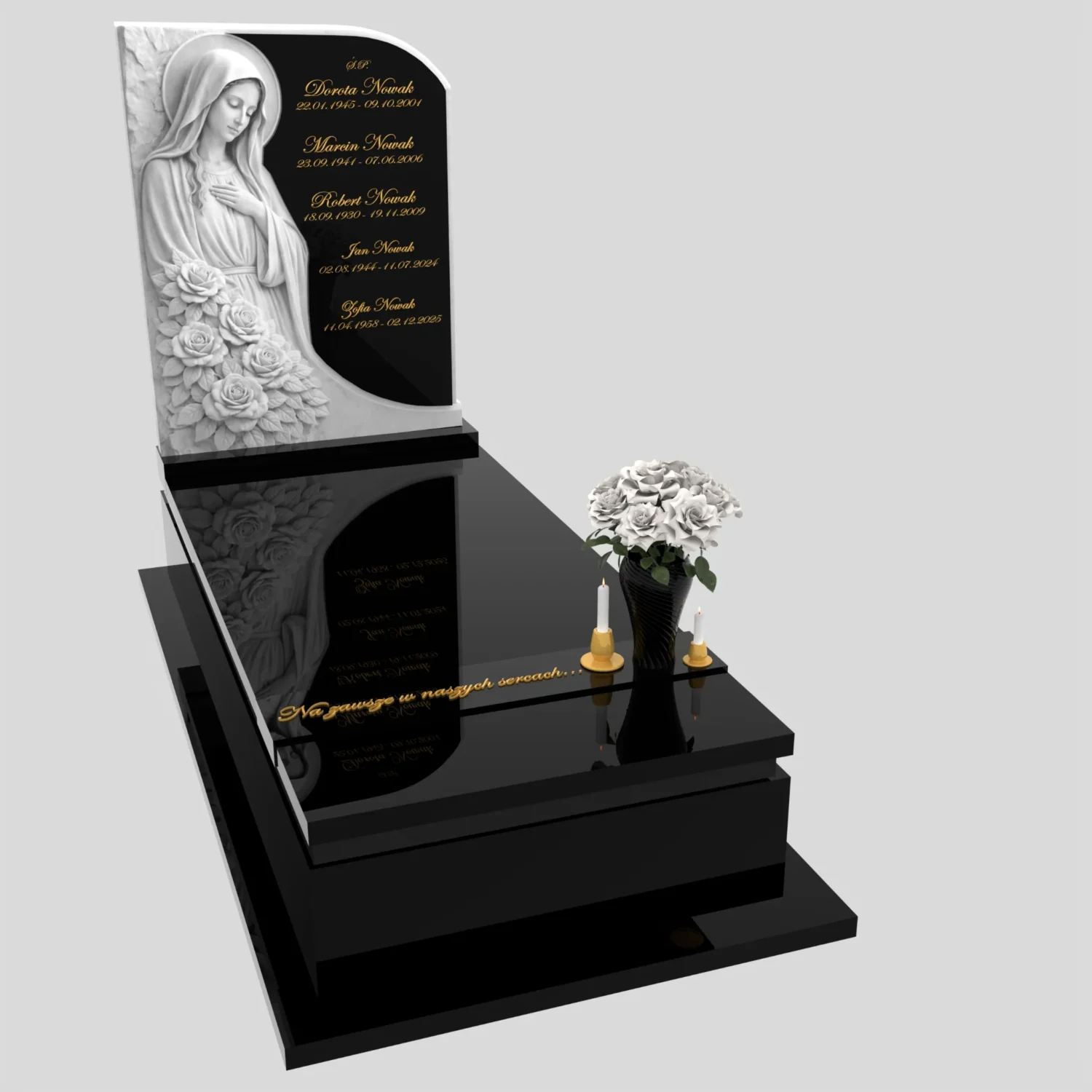 Nagrobek pojedynczy z rzeźbą Matki Boskiej z marmuru CK 186 zdjęcie 93