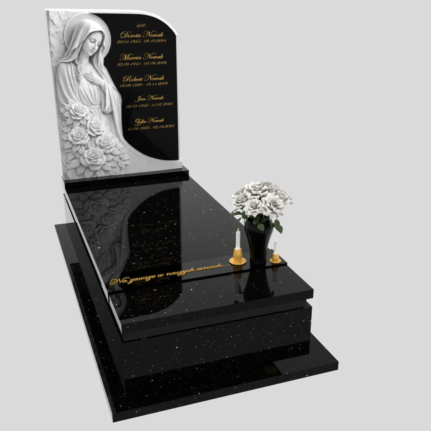 Nagrobek pojedynczy z rzeźbą Matki Boskiej z marmuru CK 186 zdjęcie 84