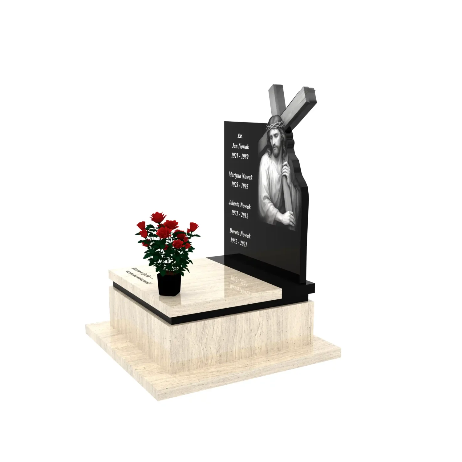 nagrobek urnowy z grawerem Jezusa U 133+360 – photo №2