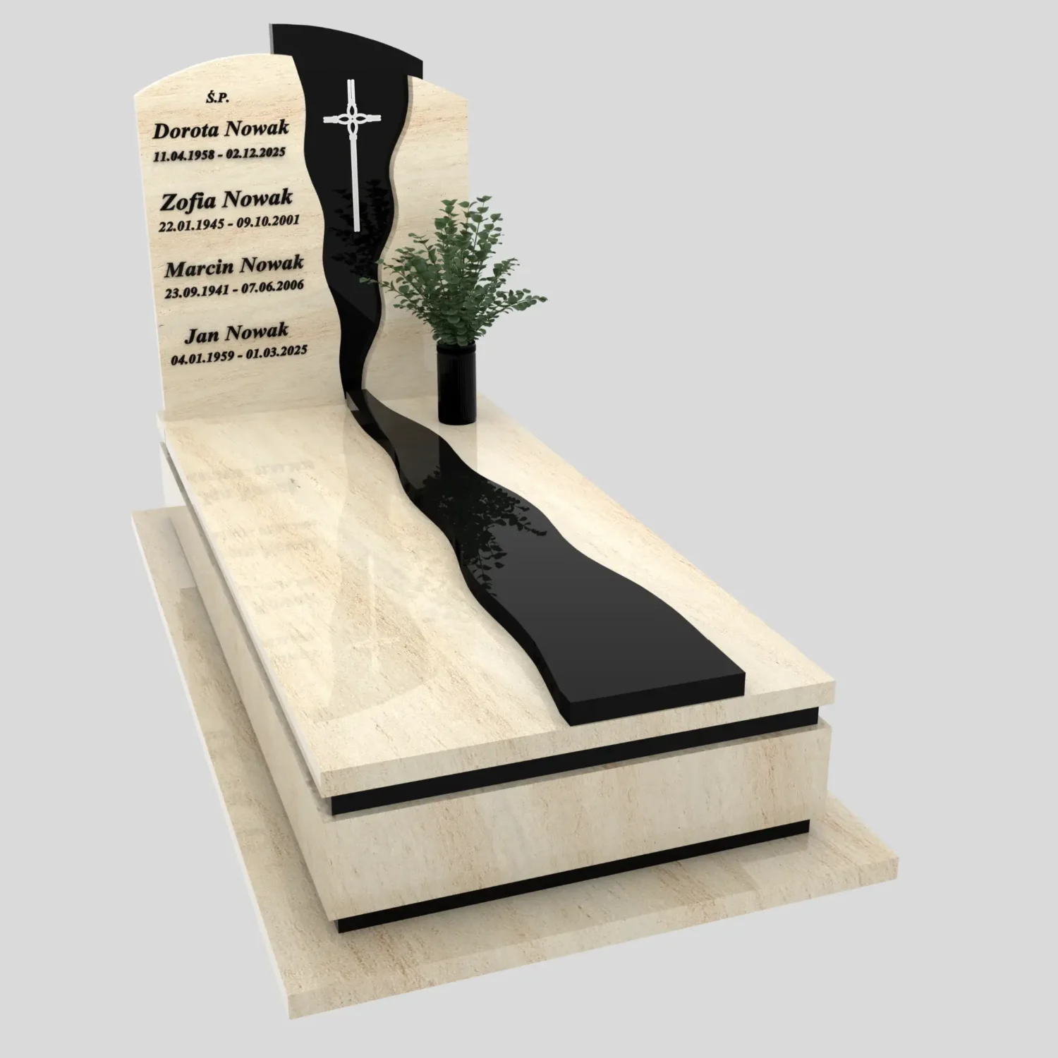 Nagrobek pojedynczy z krzyżem K 200 zdjęcie 89